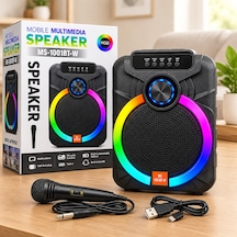 10" Karaoke Bluetooth Hoparlör Mikrofonlu, Şarjlı, Rgb