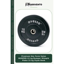 Premium Güç Form Salon Bumper-15 Kg Bumper Olimpik Plaka 15 Kg Siyah Renk