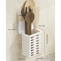 Willowhaven Beyaz Duvar Tipi Makyaj Fircasi Dis Fircasi Askisi Plastik Celik Organizer Drillsiz Montaj Beyaz