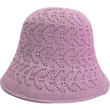 Ww Çift Katmanlı Balıkçı Şapkası Güneş Şapkası Yaz Ince Nefes Alabilen Yüz Güneş Şapkası Güneş Şapkası - Krem - Mor