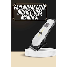 2025 Model Şarjlı Dijital Saç Sakal Tıraş Makinesi Islak Kuru Kullanıma Uygun 5 Dk Hızlı Şarj