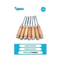 Ahşap Oyma Keski Iskarpela Bıçak Alet Seti Kaşık Kuksa Oval Oyma Yontma Torna Çakısı 7 Li Set