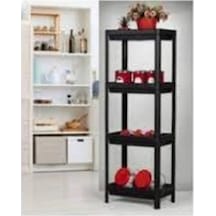 Shelf Unit Raf Ünitesi Siyah Renk 4 Katlı Royaleks-81414 Açık Gri