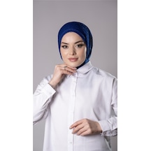 Hürrem Bone Saks Mavisi Pratik Hazır Geçmeli Tesettür Eşarp Sandy Kumaş Arkadan Çıtçıtlı 2206 24