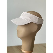 Aida Jewelss Pamuk Sporcu Koşu Tenis Vizör Şapka Arka Kısmı Ayarlanabilir Unisex Vizör Şapka Bej.