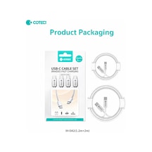 Type-c To Type-c 2'li Set Paket 1.2m Ve 2m Hızlı Şarj Ve Data Veri Kablosu Seti Macbook Ve Telefon, Tablet, Laptop Uyumlu Evrensel Veri Aktarım Kablosu