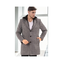 Plt9376 Dewberry Erkek Palto-desenli Gri Desenli Gri