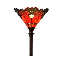 Home London Breeze Tiffany Tarzı Barok Vitray Ayaklı Lambader El Yapımı 180 Cm Torchiere Zemin Lambası Renkli Diğer