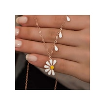 Gümüş Rose Papatya Seviyor Sevmiyor Kolye Gümüş Gümüş