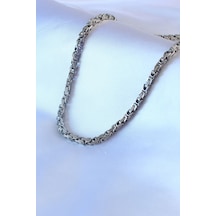 Bakımlı Erkek İçin Silver Çelik Kral Zincir Stil Kolye Metalik
