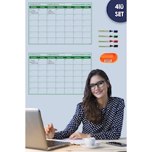 2 Adet Aylık Planlayıcı Takvim Yazı Tahtası - 4 Adet Yazı Tahtası