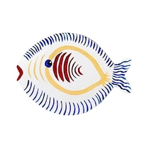 Balık Tasarım Ahşap Supla - Amerikan Servis - Tabak Altı Model 6 Çok Renkli