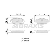 Opel Meriva 2003-2010 Arası 1.6, 1.4 16v Twinport Lpg Braxis Marka Ön Balata