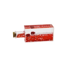 Kırmızı Su Kalp - Yıldız Dikdörtgen Mika Şişe Yüzen Batmayan Dekoratif Biblo Akvaryum4.2x6.4x17cm 4801