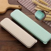 Yeşil 21/24cm Pp Taşınabilir Seyahat Sofra Saklama Kutusu Kasa Gıda Sınıfı Yemek Takımı Çatal Kaşık Kutusu Çocuk Kaşıklık 56639093