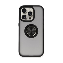 Apple Apple Uyumlu iPhone 16 Pro Max Kılıf Montreal Yüzüklü Silikon Kapak - Siyah 0.2M-Çok Renkli