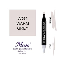 Çift Uçlu Marker Grafik Çizim Kalemi Wg1 Sıcak Gri