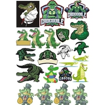 Timsah Sticker Set 2 20 Parça Telefon, Tablet, Defter, Laptop Sticker