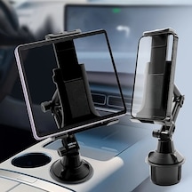Chuangyinshop Siyah 4-13 Inç Ayarlanabilir Araç Cup Holder Tablet Telefon Tutucu İpad İphone Uyumlu Tüm Telefonlar