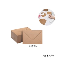 Kraft Zarf Seti, 50 Li Paket 7x9 Cm, Mini Boy Davetiye, Kart, Fotoğraf Ve Özel Gün Zarfları