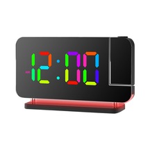 L6600b Rgb Renkli Led Elektronik Saat Renkli Gece Lambası Black Siyah