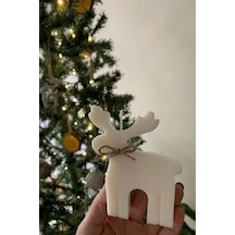 Dekoratif Yılbaşı Geyik Kokulu Mum - Soya Wax Mum 1 Adet Deerc001