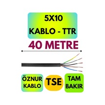 Öznur 5x10 Ttr Kablo Siyah Metre Seçenekli - 40 Metre