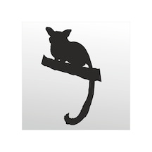 Folyo Sticker Rakun 20cm Uzunluk Siyah
