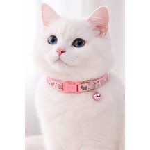Kedi Boyun Tasması Zilli Ve Ayarlanabilir Pembe