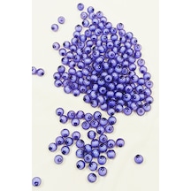 Yuvarlak Boncuk İçten Boncuklu Bileklik Çanta Boncuğu 8 Mm 50 Gr Eflatun - Bnc472