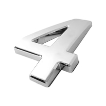 Yapışkanlı Kapı Numarası Küçük Boy 50 Mm 5 Cm Numara 4 Rakam Dört Sayısı Krom Renk Numaralar 1 Adet Diğer