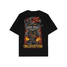 Adrift Chill Everytime Siyah Oversize Unisex T-shirt Siyah