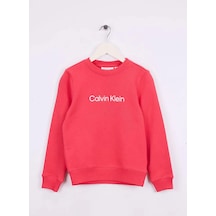 Calvin Klein Inst. Logo Regular Kız Çocuk Sweatshirt Kırmızı