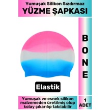 Su Geçirmez Elastik Yumuşak Yüzücü Havuz Deniz Yüzme Şapkası Silikon Bone 1 Adet Çok Renkli