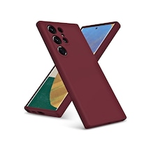 Samsung Galaxy S23 Ultra Uyumlu Silikon Kılıf - Pastel Renk Tonu Kamera Korumalı Kapak - Bordo