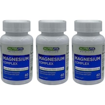 Nutrivita Nutrition Magnesium Complex 3x60 Tablet Magnezyum Kompleks Taurat Bisglisinat Malat Sitrat Vitamin B6