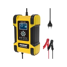 Foxsur 12V 24V 12A Araç Pil Akü Şarj Cihazı 7 Aşamalı Darbe Bakım Sarı