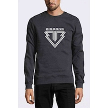 Big Bang Logo Baskılı Füme Antrasit Erkek Örme Sweatshirt