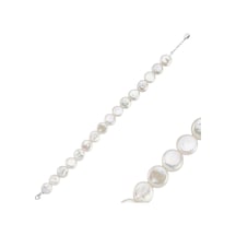 12,5 Mm Para İnci Bileklik 18 Cm / Beyaz Beyaz Beyaz Altın