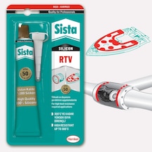 Sista Rtv Silikon Kırmızı Sıvı Conta Tüp 50Gr Kırmızı