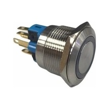 Swion 22mm Led'li Metal Buton Yaylı Yeşil Led