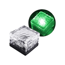 Solar Ledli Yeşil Tuğla Görünümlü Bahçe Dekorasyon Aydınlatma 3731