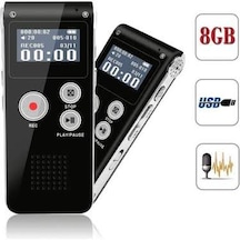 Dex-08 - 8 Gb Dahili Hafızalı Ses Kayıt Cihazı - Mp3 Çalar Özellikli - Kulalık Ve 1 Metre Harici Mikrofonlu