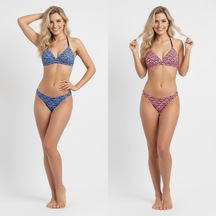 Bonbon Kadın Balensiz Desteksiz Scoop Bralet Sütyen Ve Slip Külot 2'li Takım Bb2288 Leopar