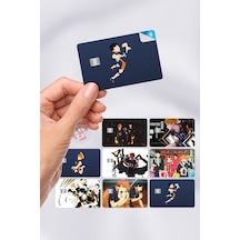 Haikyuu Kart Kaplama Sticker 8 Adet Çok Renkli
