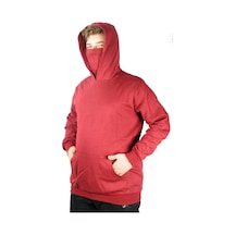 Mode Xl Büyük Beden Erkek Sweatshirt Arm Mask 21505 Bordo 001