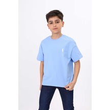 Toontoy Erkek Çocuk Palmiye Ağaç Baskılı Tişört Mavi