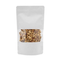 Packtory Pencereli Beyaz Kraft Kilitli Doypack Ambalaj 20X30+5 cm. 1000 Gr. - 50 Adet