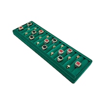 Yüzük Küpe Koldüğmesi Takı Standı Yeşil Uzun 34 X 11 Cm