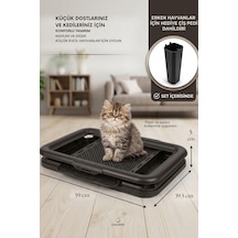 Akıllı Küçük Hayvan Eğitim Pedi-59cm 39cm-elekli-aparatlı-kaymaz Tabanlı-kedi Tuvaleti